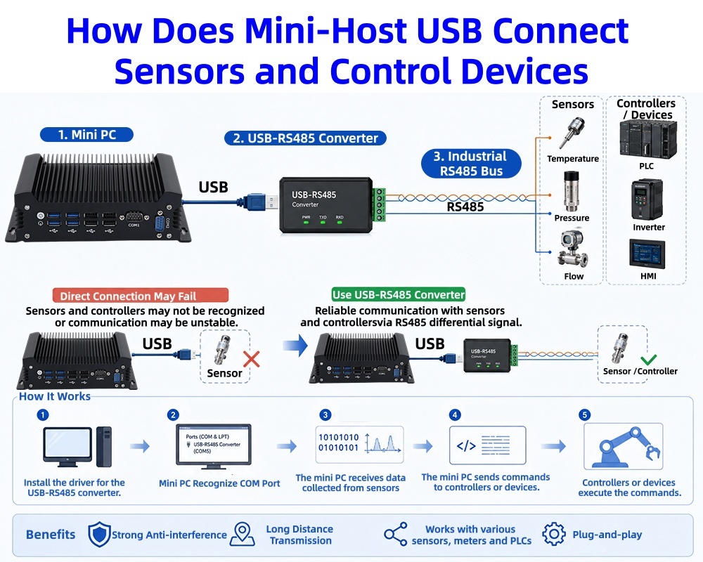 Neueste Unternehmensblogs über Steigende Nachfrage nach Datenerfassung in der Industrieautomation Wie verbindet Mini Host USB Sensoren und Steuergeräte