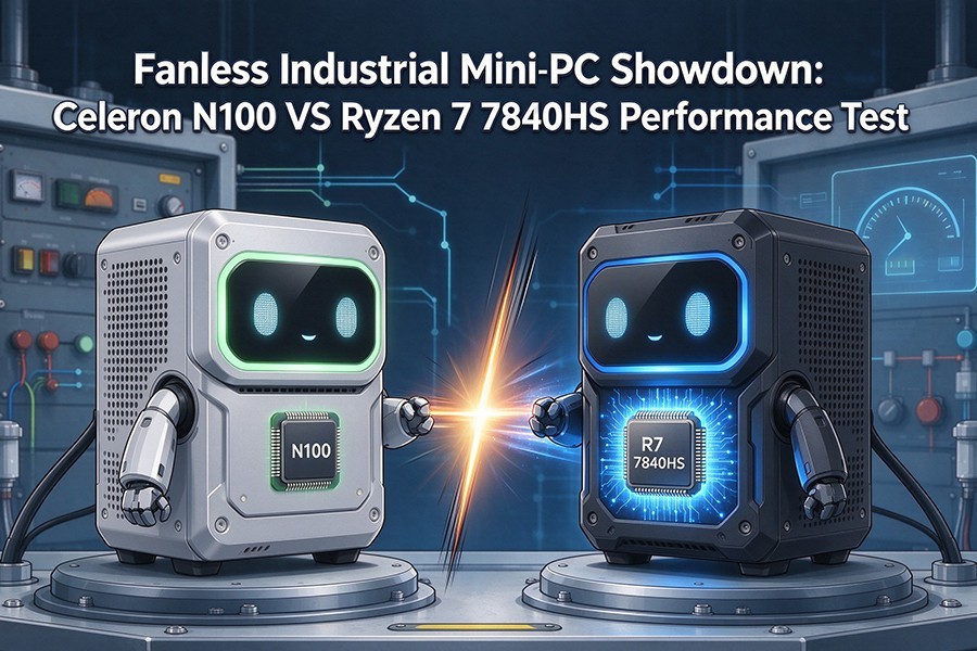 Neueste Unternehmensblogs über Fanless Industrial Mini PC Showdown: Celeron N100 VS Ryzen 7 7840HS Performance Test