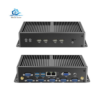 kaufen Tragbarer X86 Industrie-Mini-PC mit RS485 SSD+HDD-Speicher und lüfterlosem Design Online-Herstellung