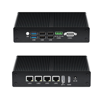 Besorgen Industrieller Minicomputer ohne Lüfter Linux Intel N100 DDR4 16G RAM 4LAN Dual COM Online-Herstellung