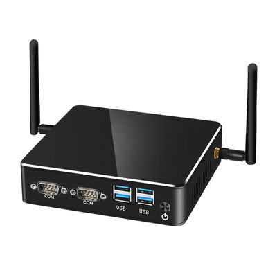 Core i3 8130U Industrieller PC DDR4 16G Dual Ethernet Fanless Schwarzer Minicomputer