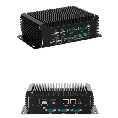 Intel N97 Mini-PC lüfterloser Industrie-PC 16 GB mit 2 LAN, 6 COM-Anschlüssen