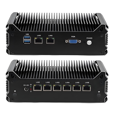 Intel Celeron 3865U Prozessor Soft Router mit 8 LAN, 1 Reset-Taste